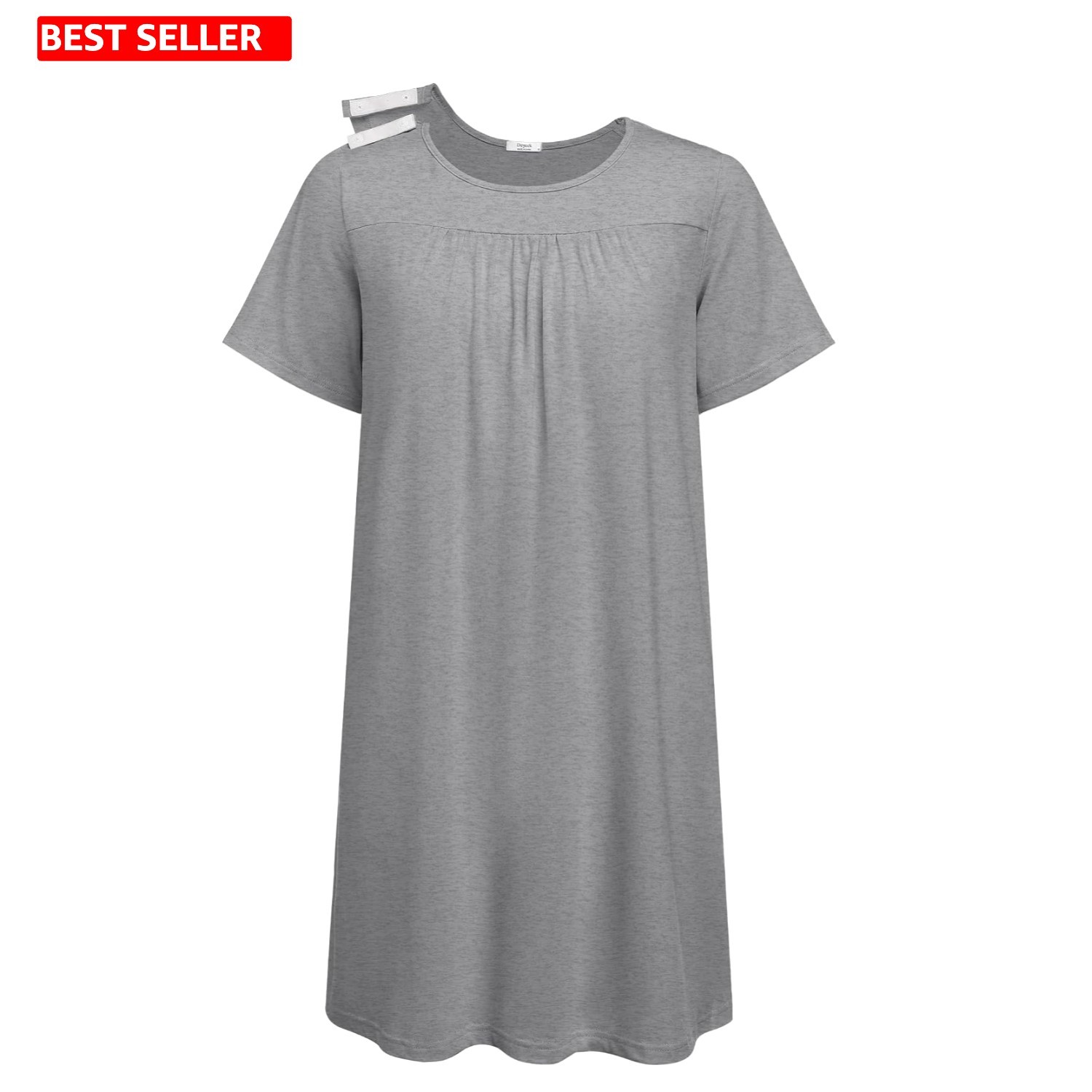 Elegant Open Back Adaptive Nightgown with Tear Away Snaps for Women – X-Large