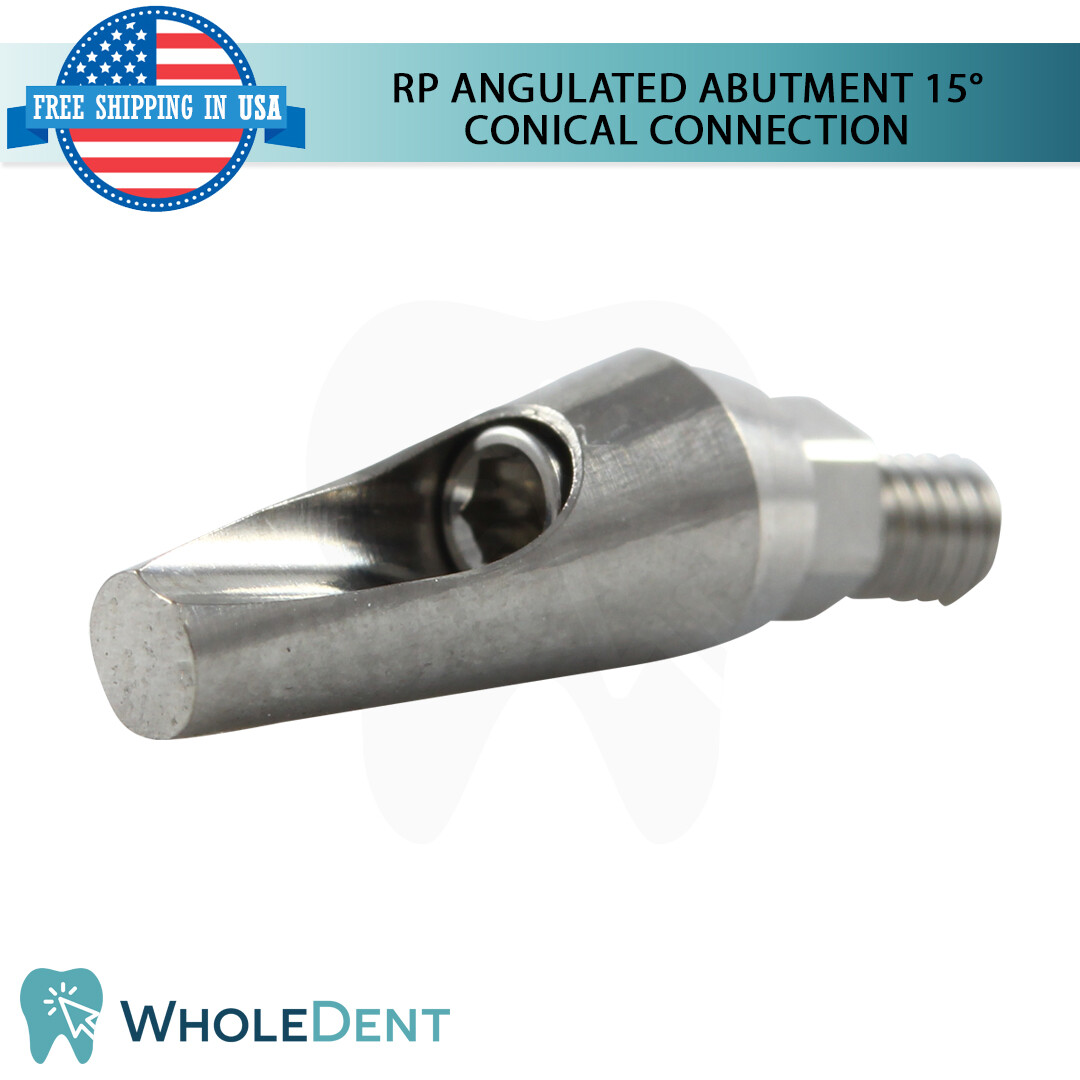 10x Dental Titanium Angulated Prosthetic 15° RP Conical Connection Hex 2.65mm