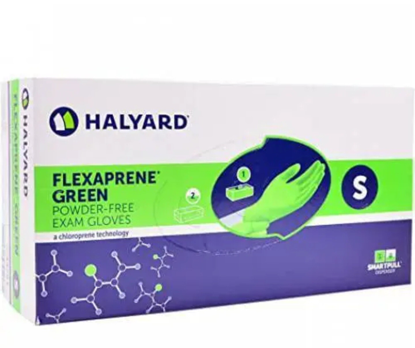 Halyard Health 44793 Flexaprene Green Exam Chloroprene Glove Small Case *READ*