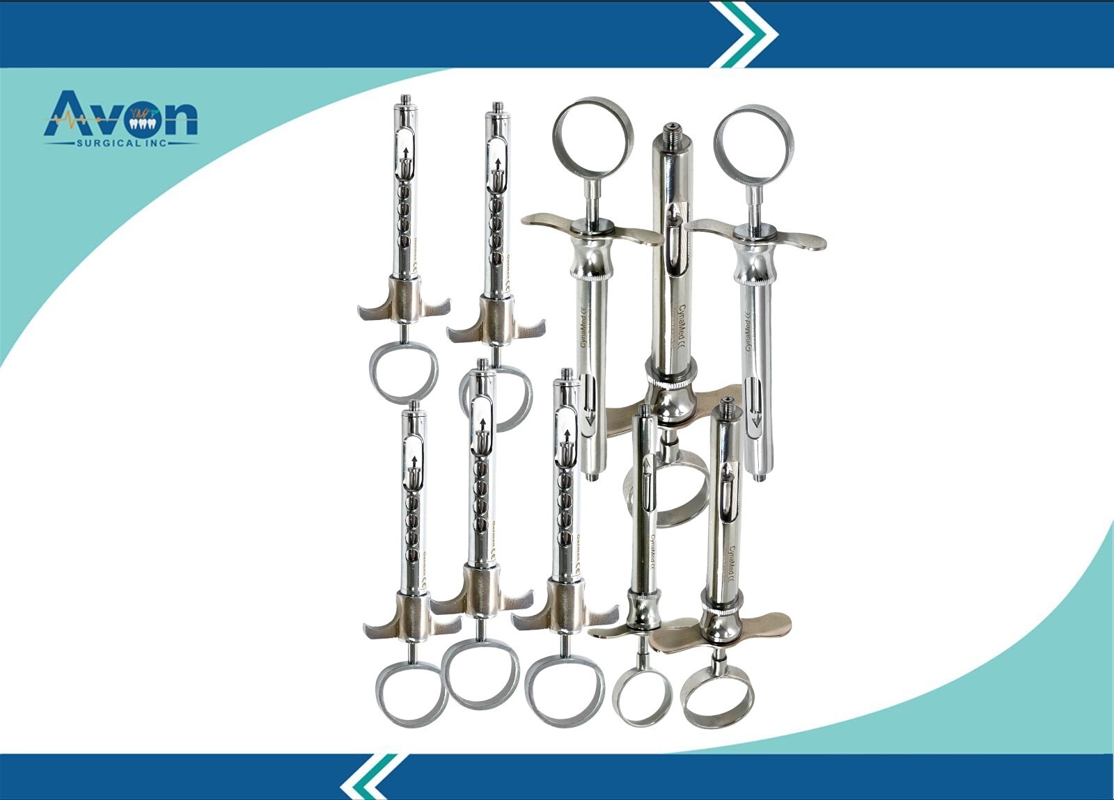 10 Pack – Dental Self-Aspirating Syringe 1.8mL Type CW Multi-Design Bundle