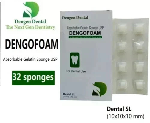 5 Packs Dengen Dengofoam Absorbable Gelatin Sponge USP 32 Sponges 10x10x10mm