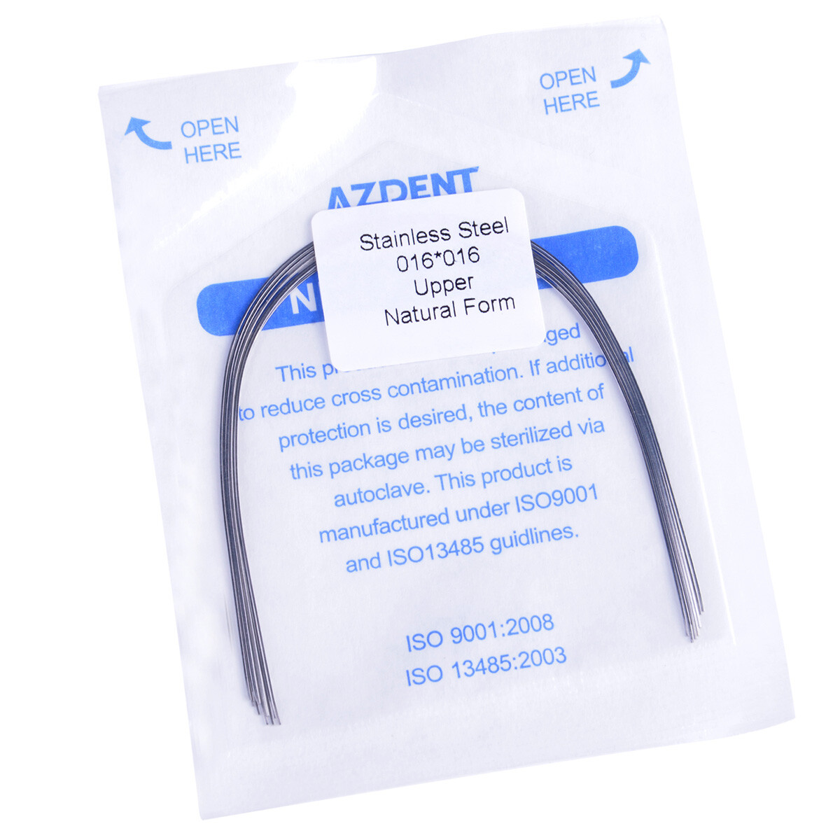 Dental Orthodontic Rectangular Arch Wires Natural Form Stainless Steel 10Pcs