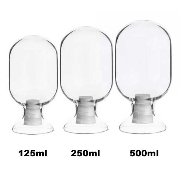 125ml 250ml 500ml Transparent Specimen Bottles w/ Stopper Display Container