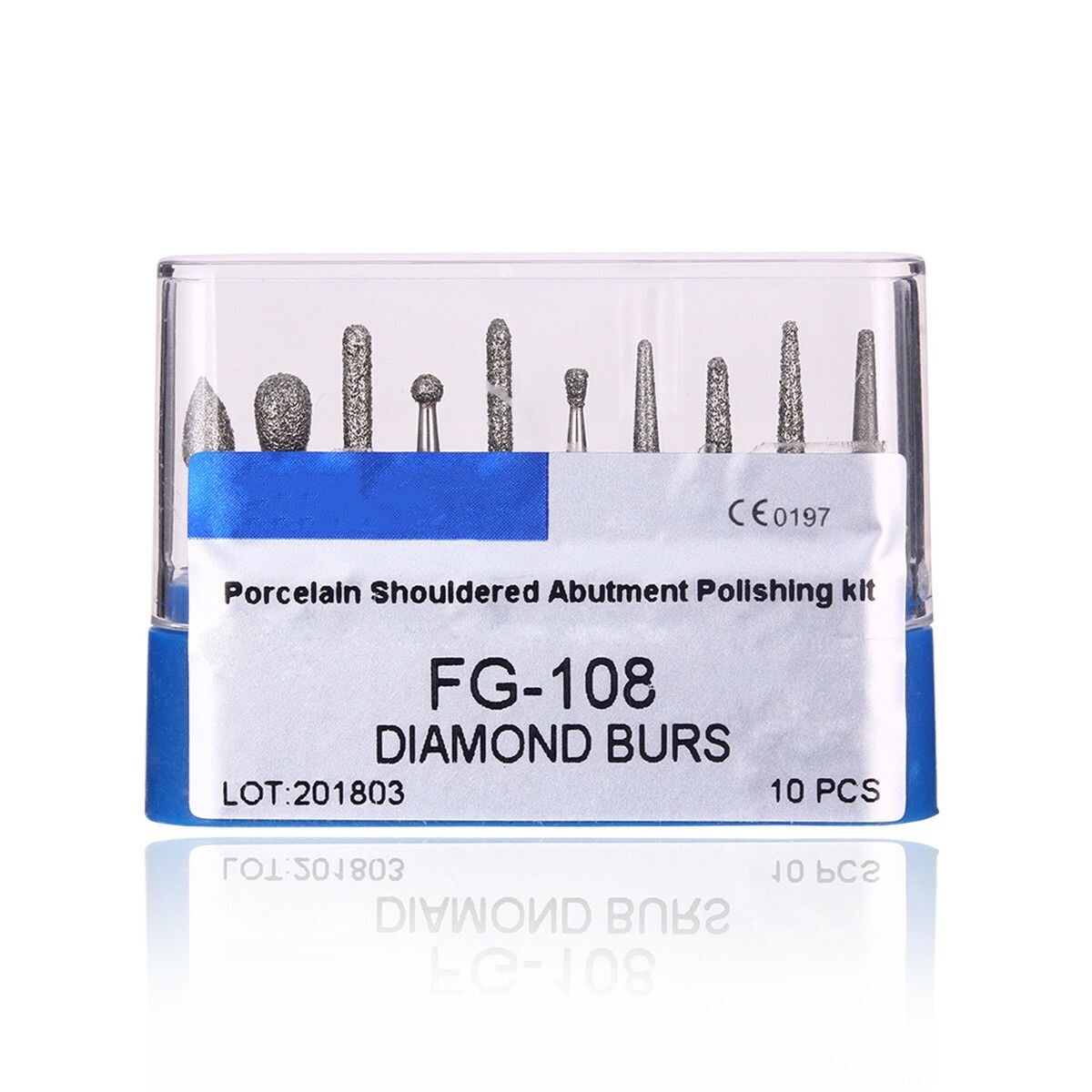 10 Pcs/Box Dental Diamond Burs Kit Composite Polishing Fit High Speed Handpiece