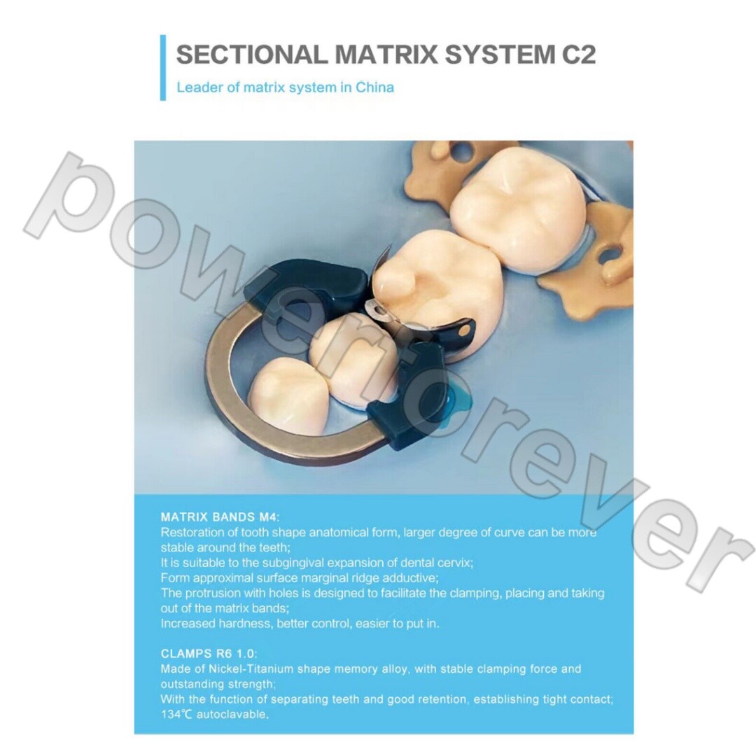 C2 Dental Sectional Contoured Matrix System Matrice Bands Clip Clamp Holder Ring
