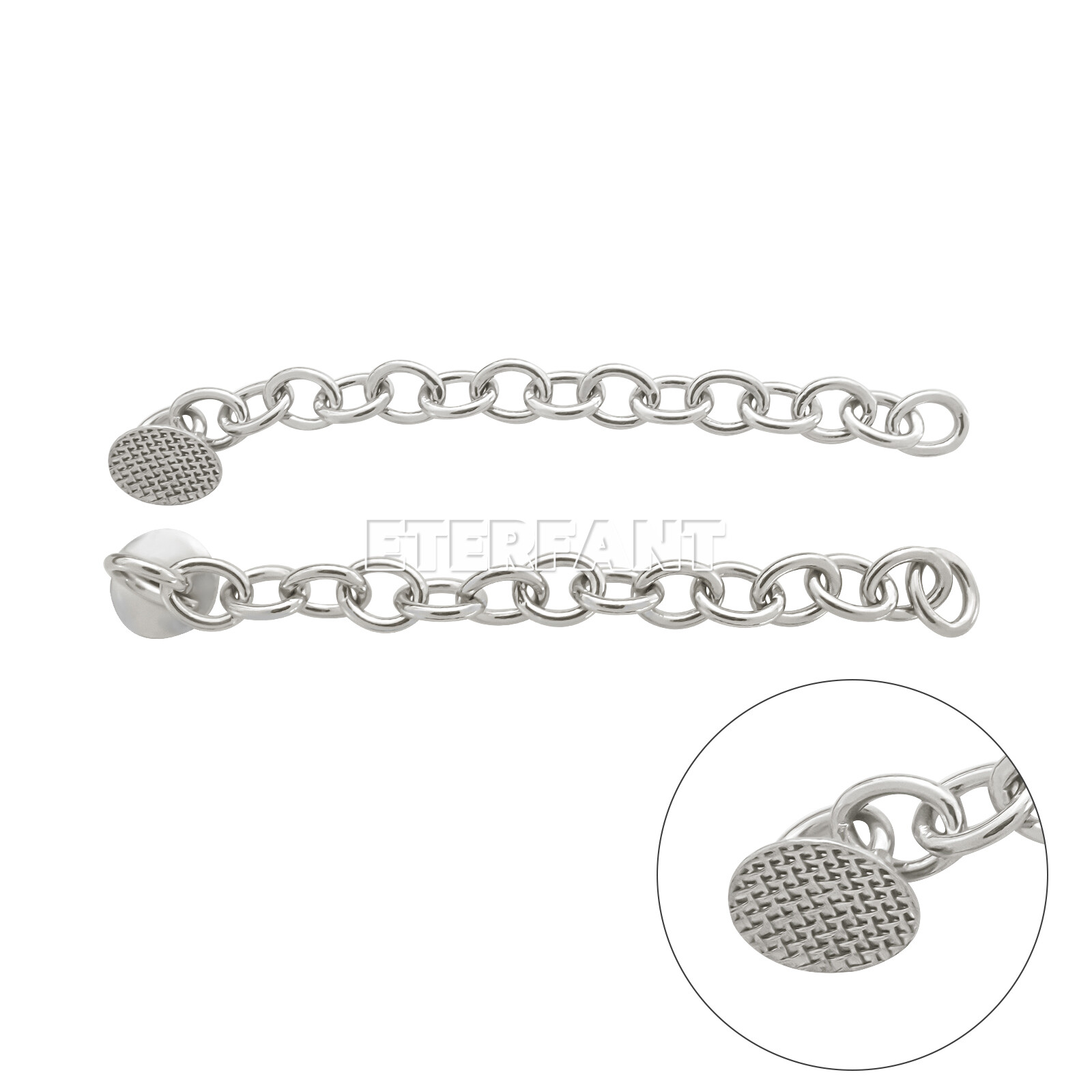 ETERFANT Dental Orthodontic Lingual Button Chains Round Base Plated Silver/Gold
