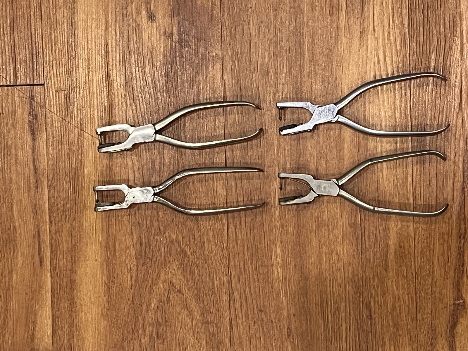 Four Rubber Dam Punch Dental Endodontic Plier And Two Metal Frames