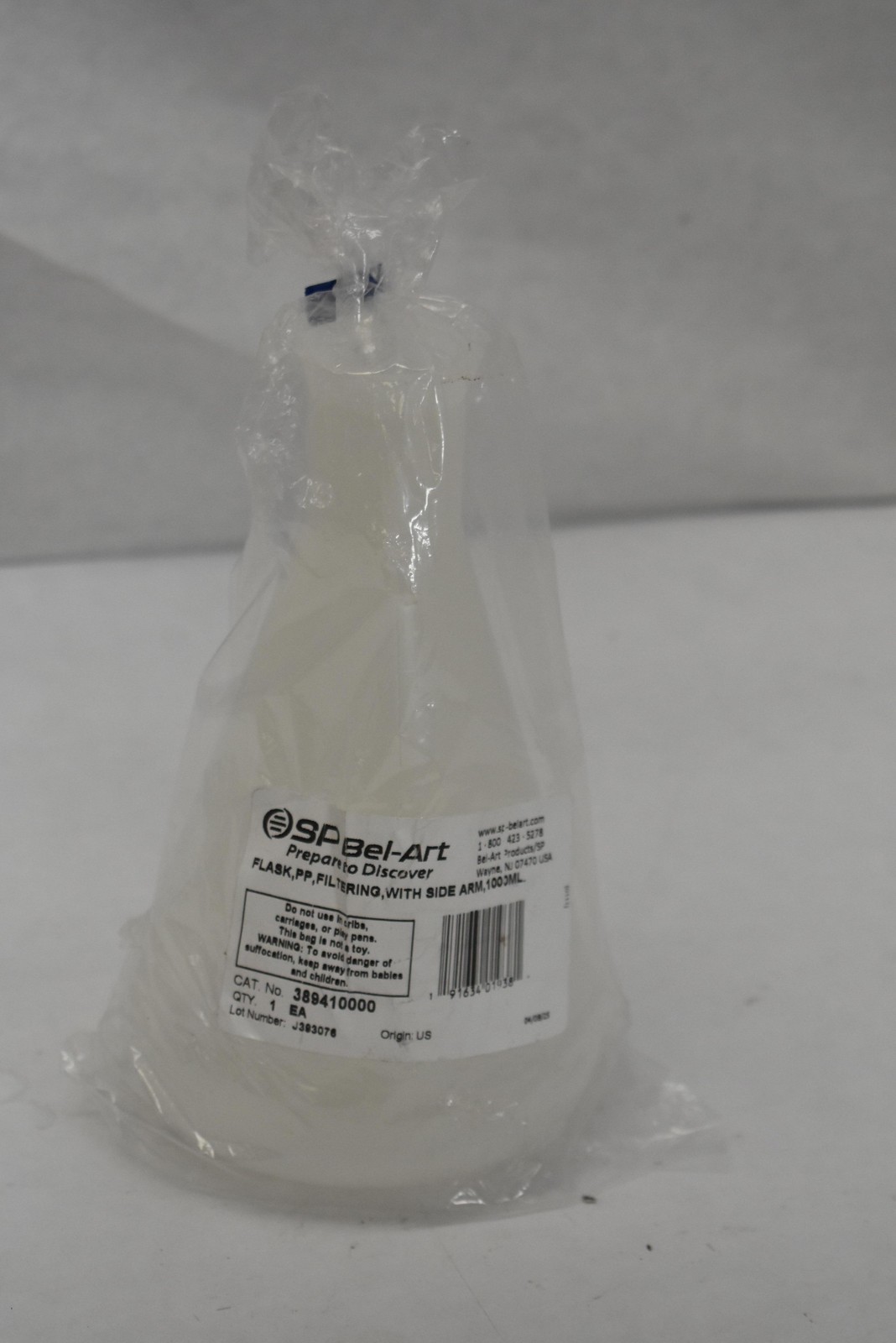 SP Bel-Art Polypropylene Filtering Flask with Side Arm 1000 mL 389410000 USA