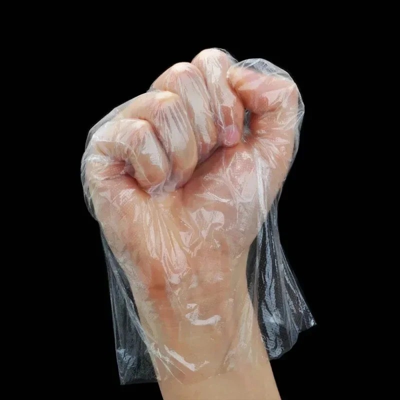 Clear Disposable Gloves Transparent Plastic Gloves Latex Free Food Prep Safe Glo