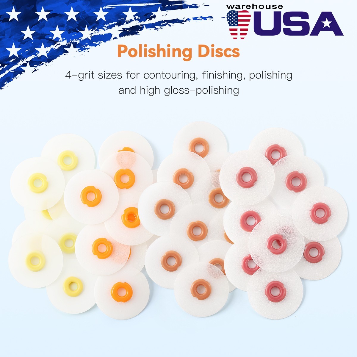 Dental Polishing Discs 40pcs 12mm Aluminum Oxide Coarse Fine Extra Fine Kit