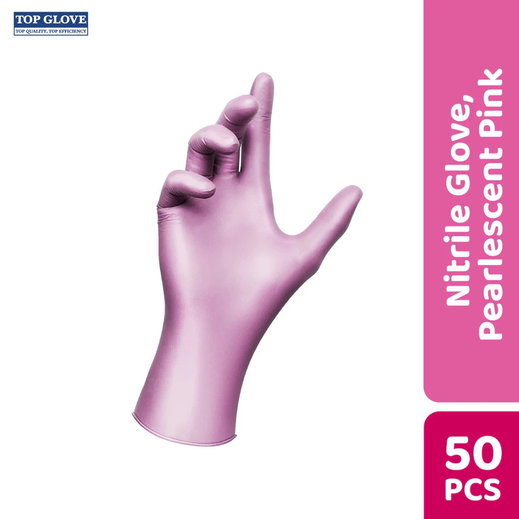 Top Glove Nitrile Disposable Powder Free Glove – Pearlescent Pink/ Violet 50s