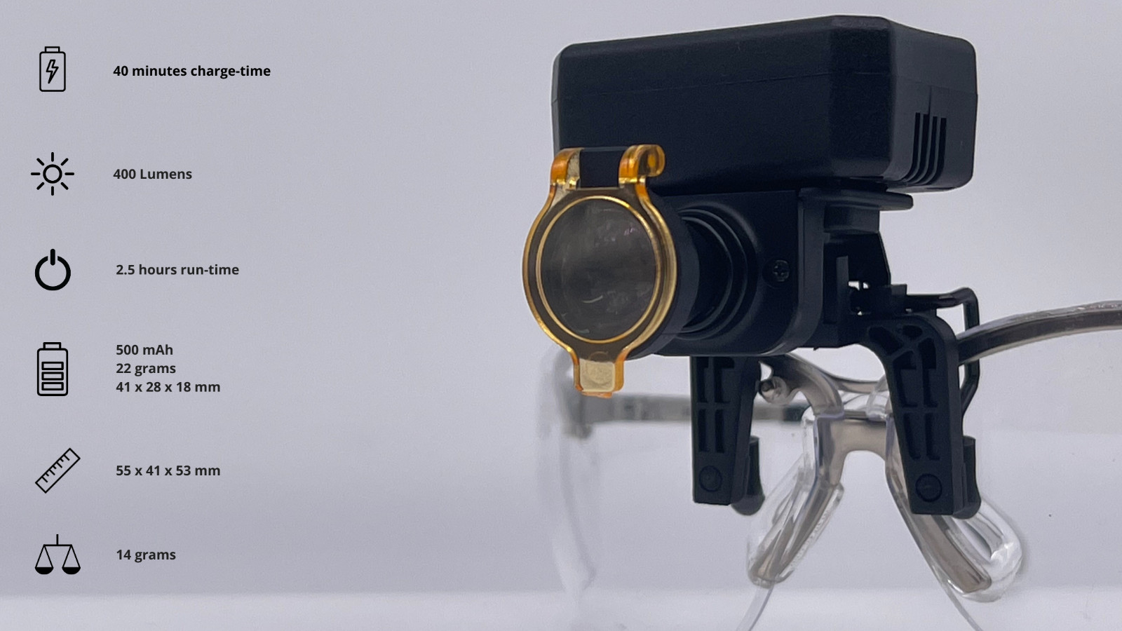 Novae Wireless Mini PRO | Dental LED Loupe Headlight surgitel orascoptic schultz