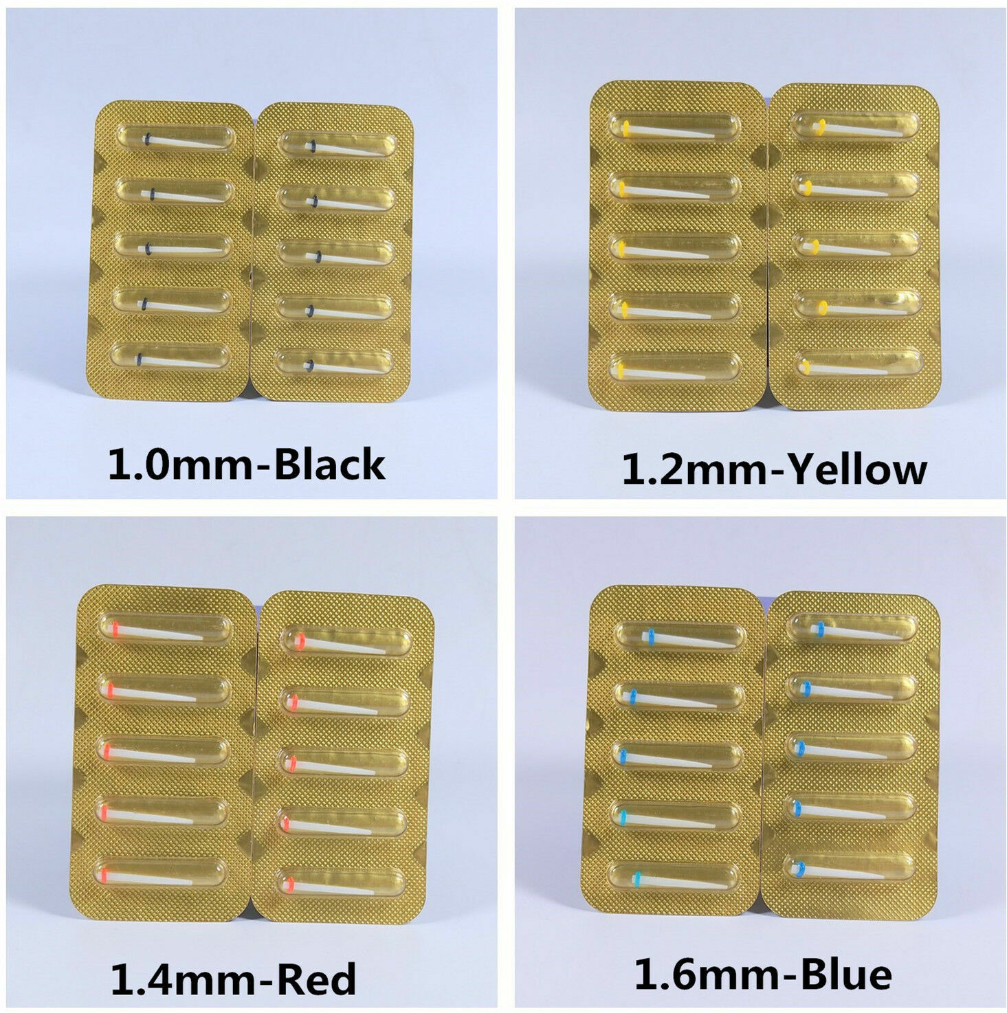 100* Dental Glass Straight Fiber Post Root Canal Pin Resin Post1.0/1.2/1.4/1.6mm