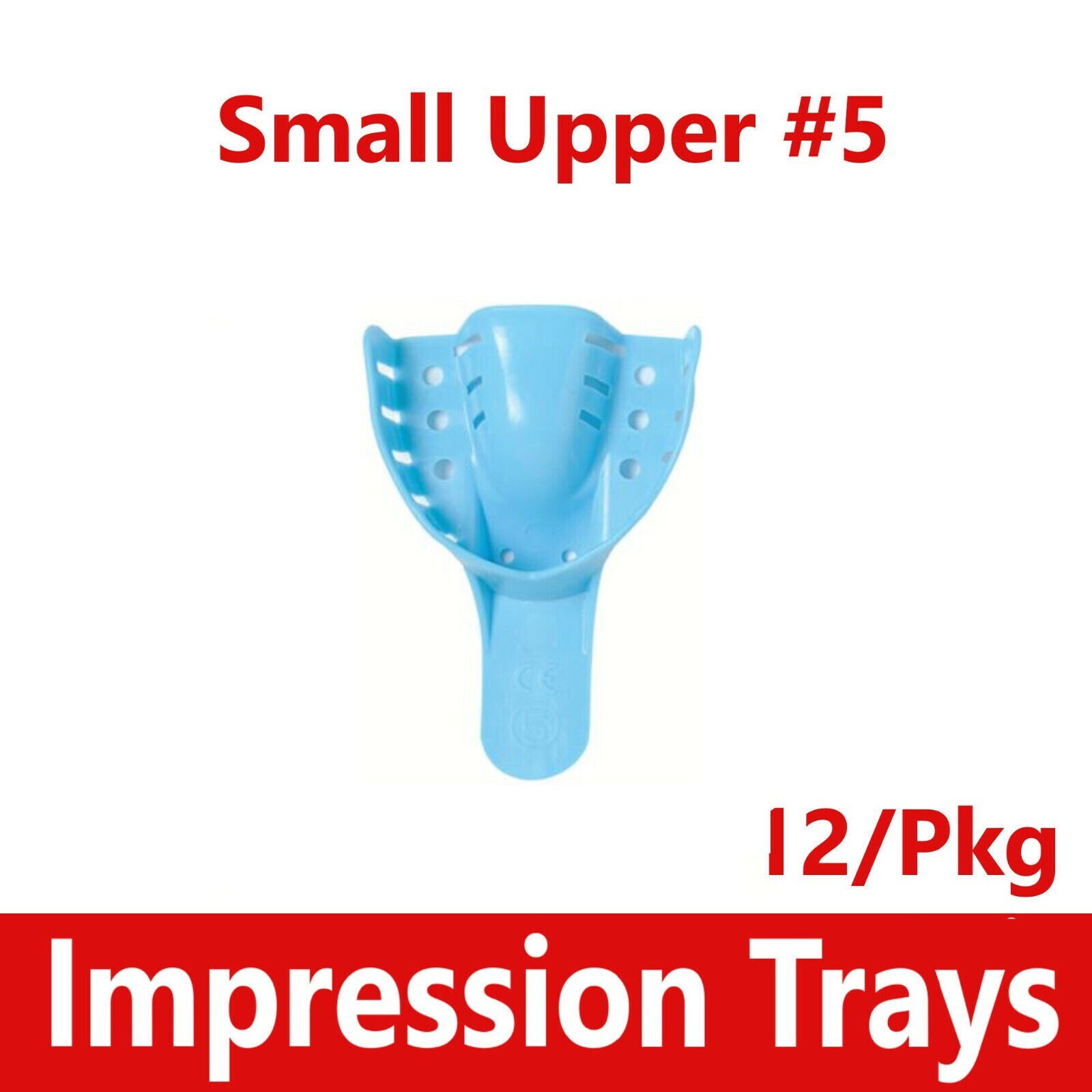 12Pcs/Pack Dental Impression Trays Perforated Plastic Disposable XL, L, M, S