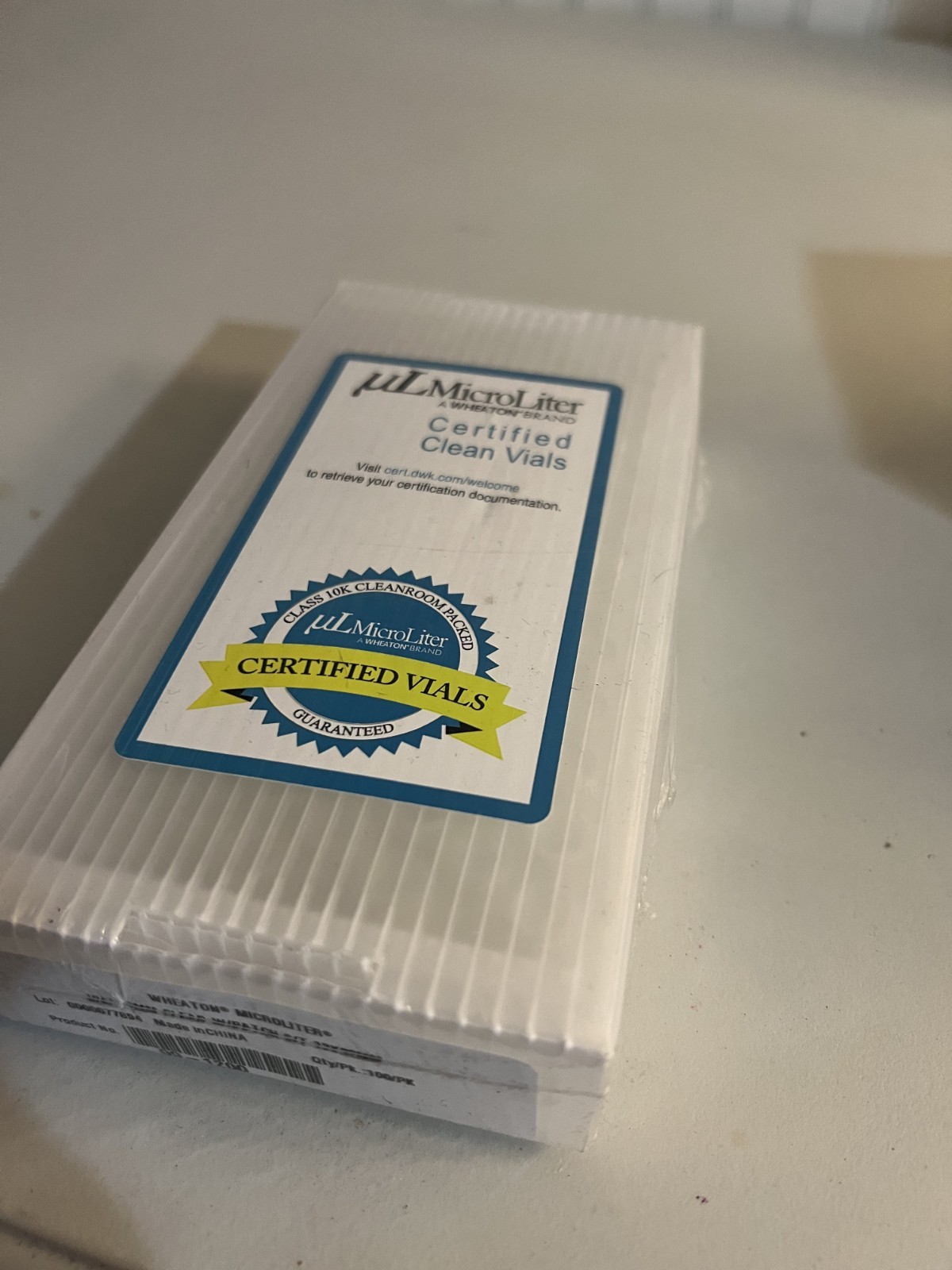 Wheaton MicroLiter 2mL Clear Glass Vials 12x32mm 100 Pack Lab Certified