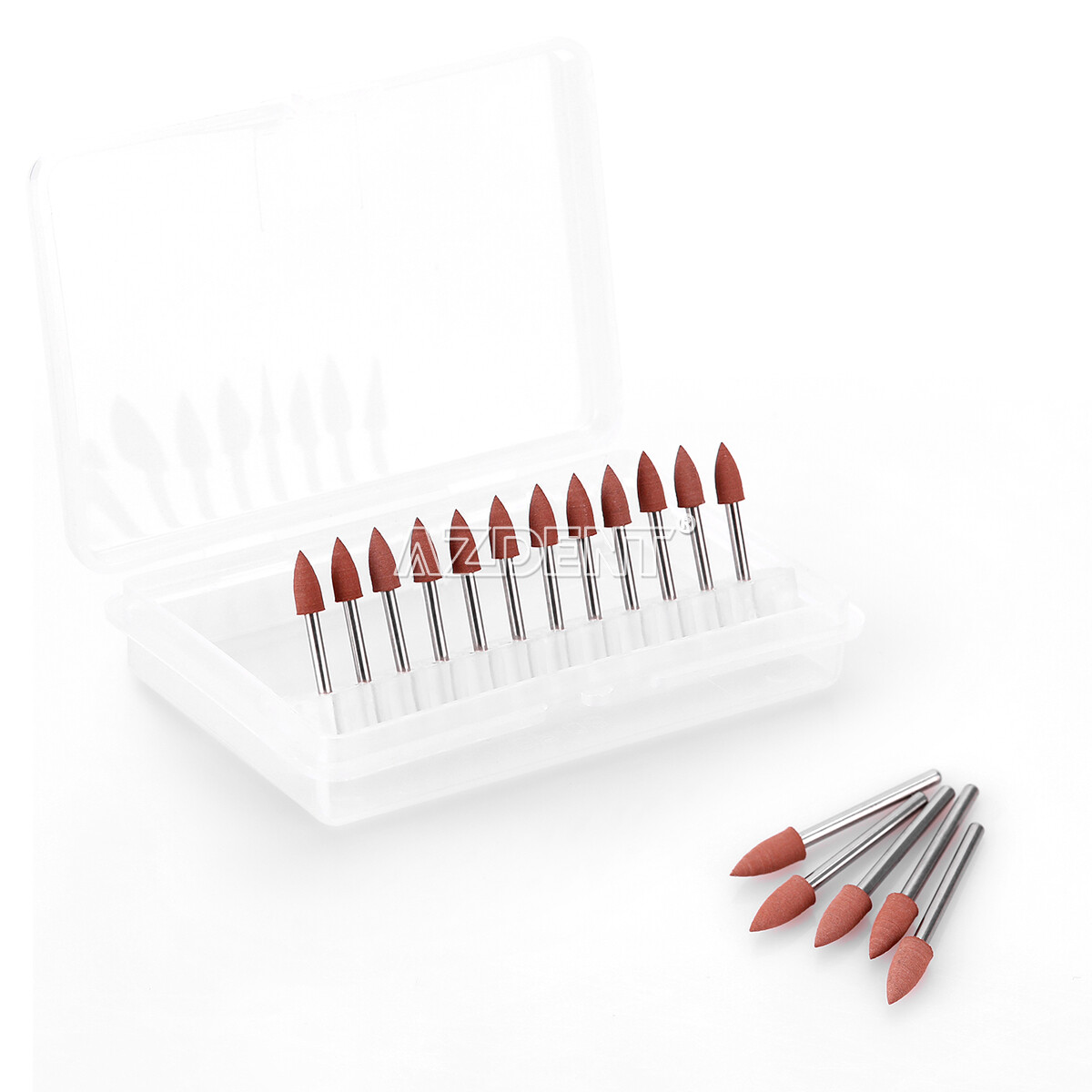 Dental 0413 Brown Silicone Polishers FG Mini Points 23mm Pre-polishing 12pcs/box