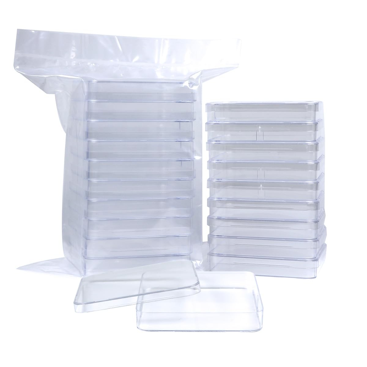 BIPEE 10 Pack Sterile Thick Plastic Petri Dishes with Lid，10cm x 10cm Square…