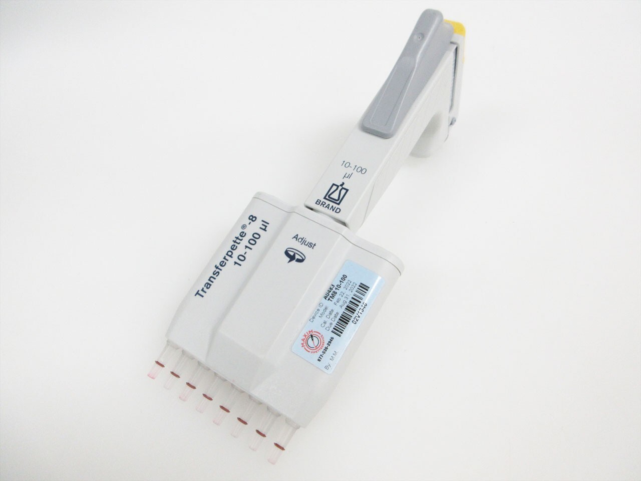 BRANDTECH TRANSFERPETTE 8 CHANNEL 10 – 100 uL ADJUSTABLE PIPETTE PIPET