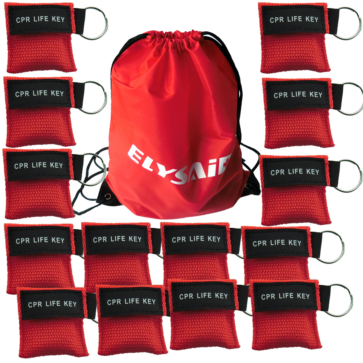100pcs/pack CPR MASK Disposable Face Shield One Way Valve With KeyChian Pouch