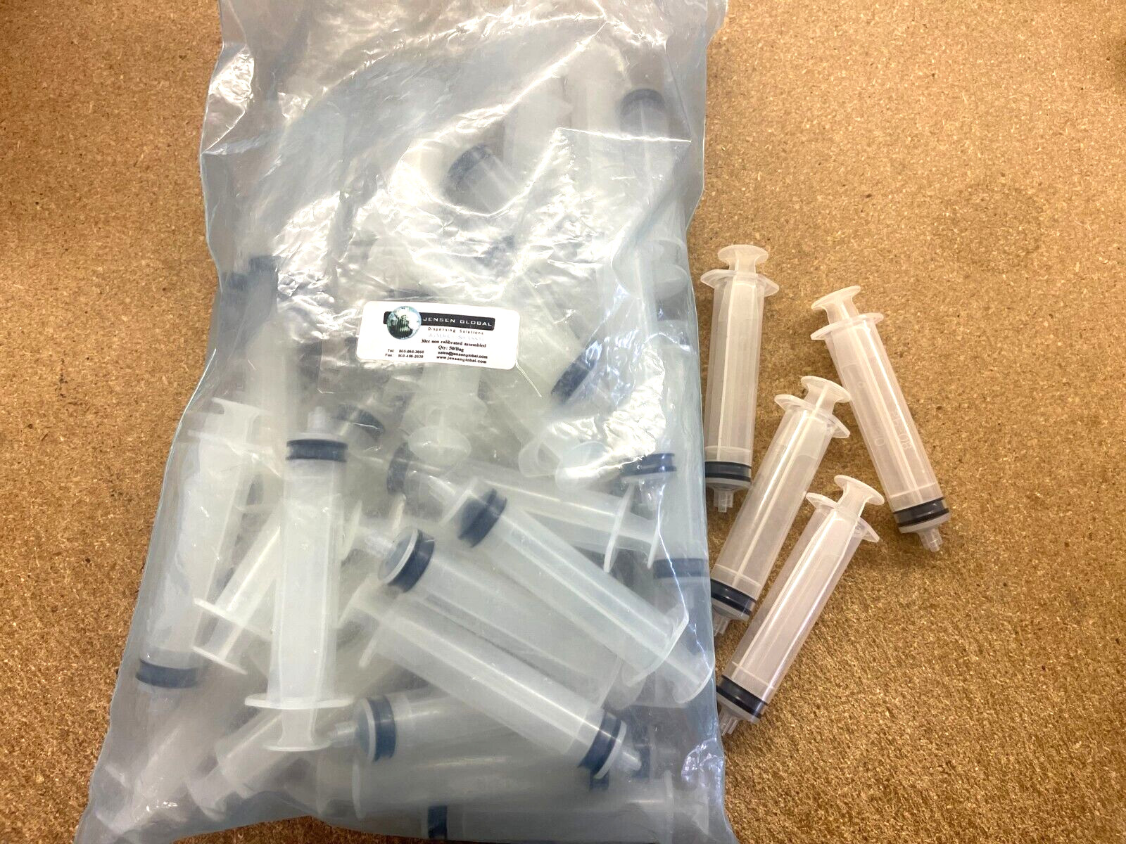 50 PACK- JGM30LL-50-ASSM 30cc non calibrated assembled Luer Lock Manual Syringes