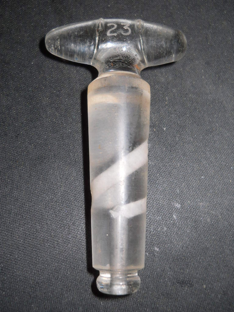 Unbranded Single Diagonal 4mm Bore Solid Glass Stopcock Plug w Bottom/Side Vent