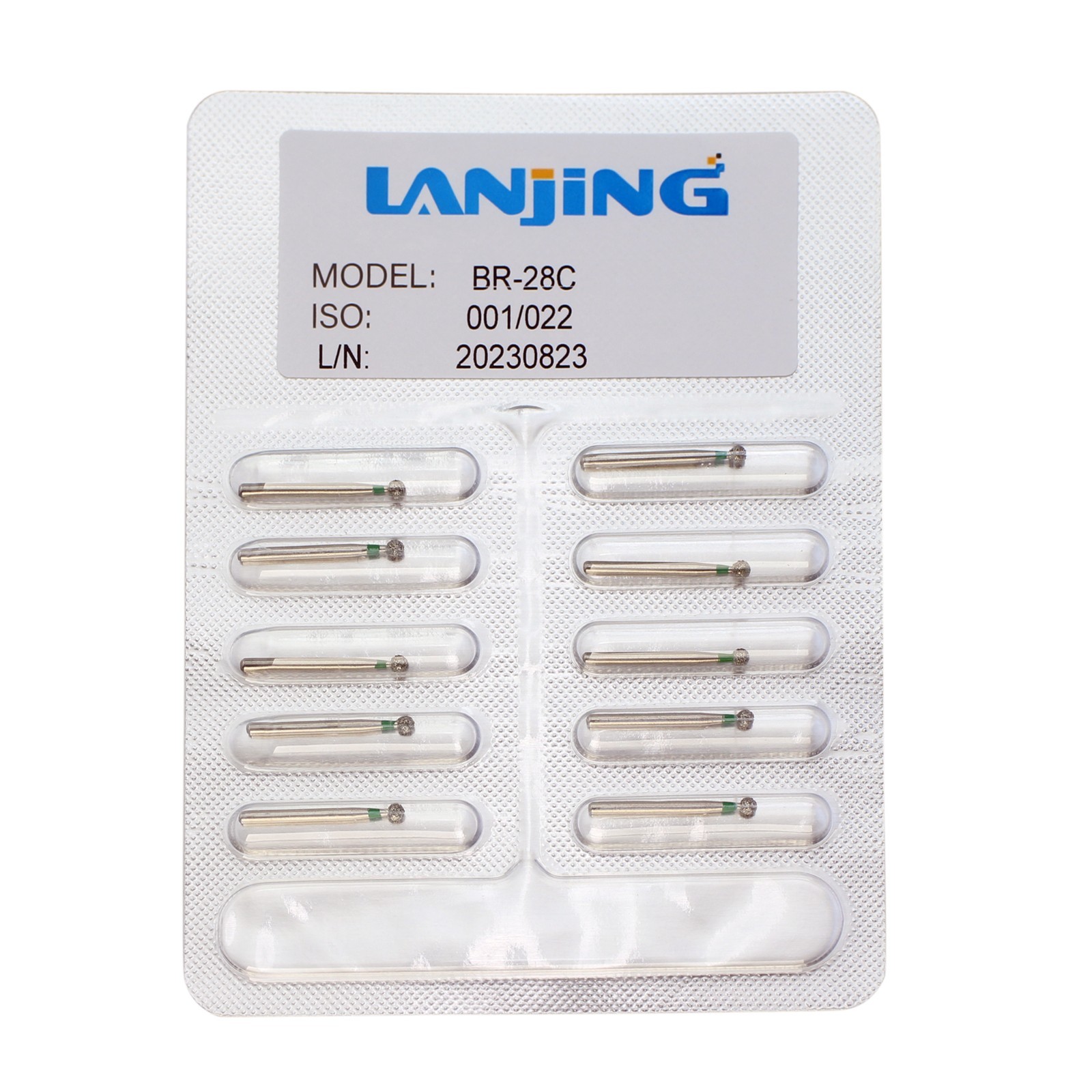Dental Diamond Burs 801 FG Round Ball Bur Long Surgical Length For High Speed
