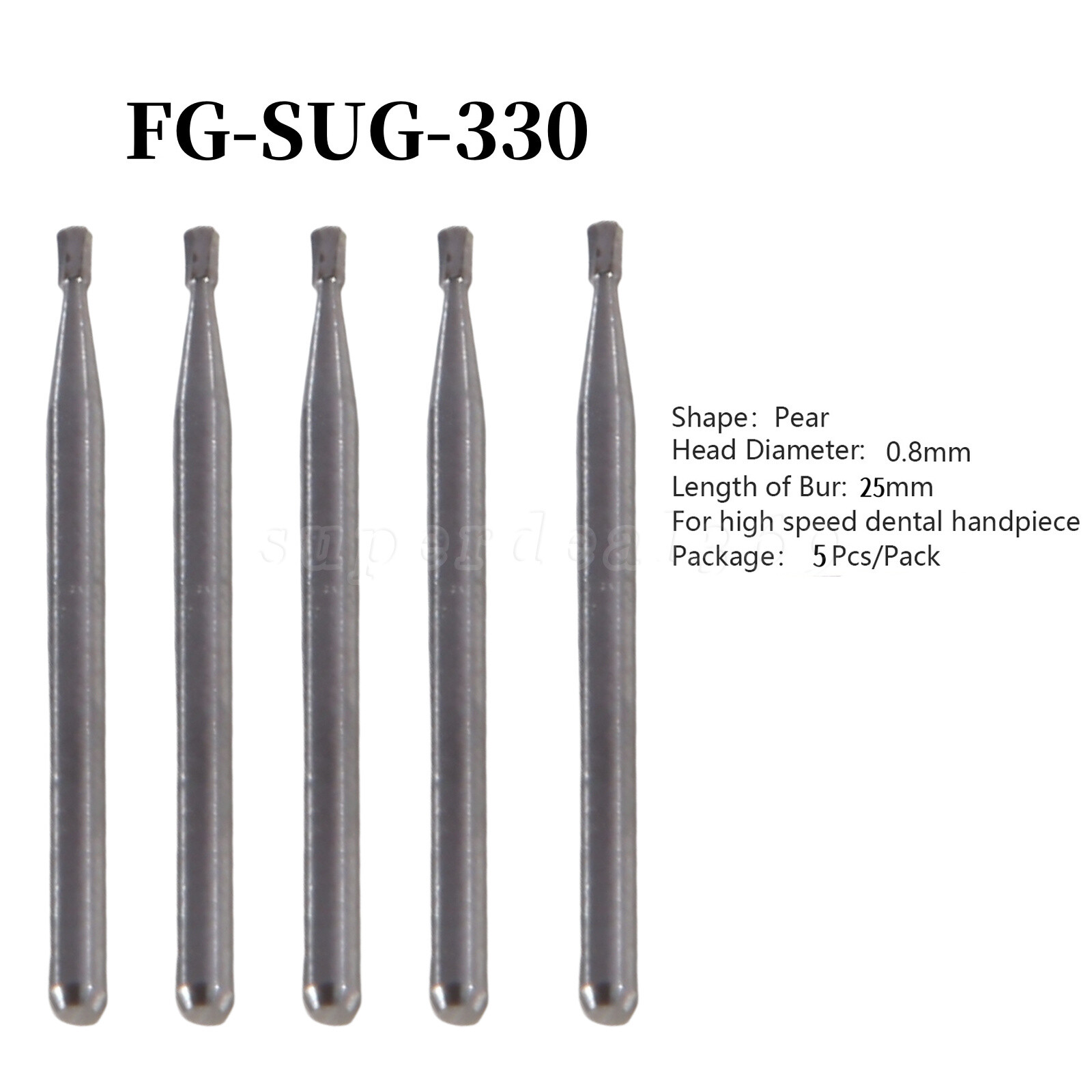 5-50PCS Dental Pear Shape Surgical Carbide Burs FG SURG 330 25mm High Speed po