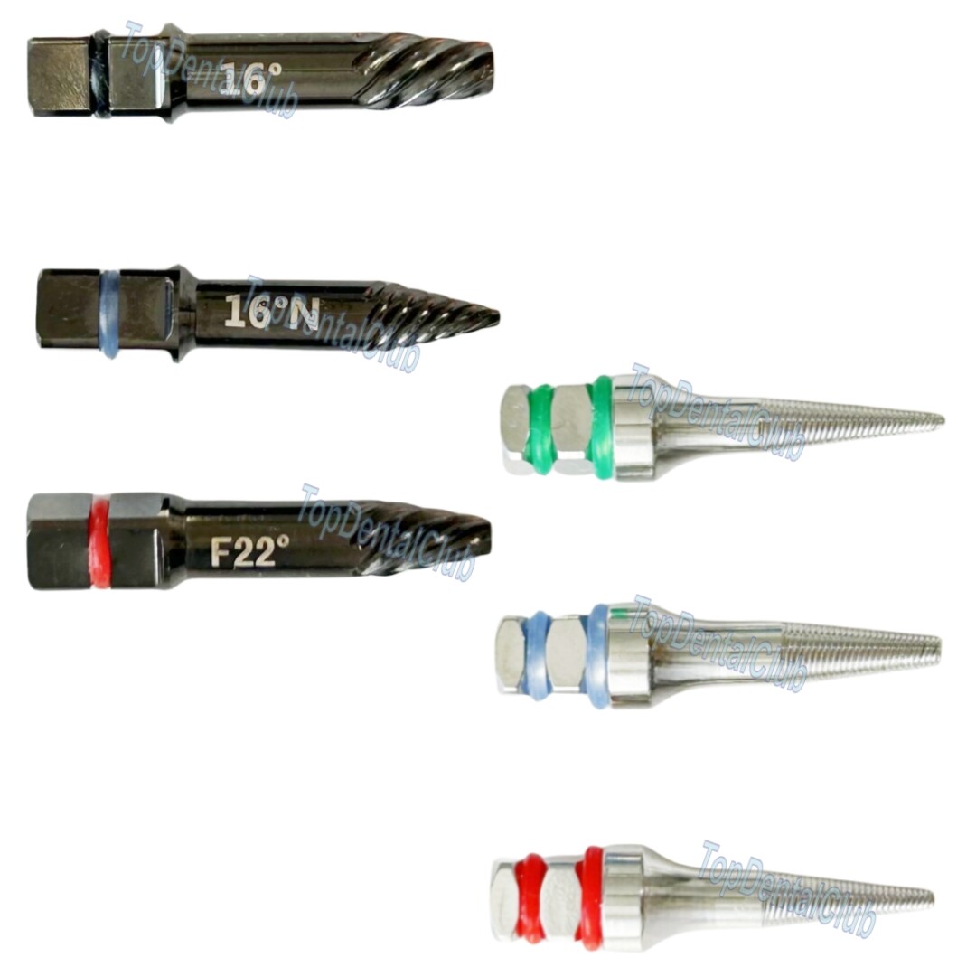 6Sizes Dental Broken Implants Pick Up Extractor Failed Fixture Remove SOS Screws