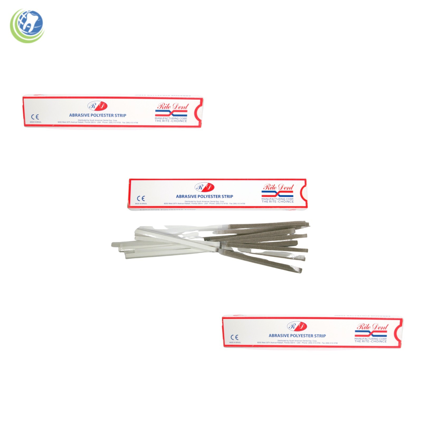 3 X Dental Composite Polishing Strips 4mm Polyester Fine/Medium One-Side 100Box