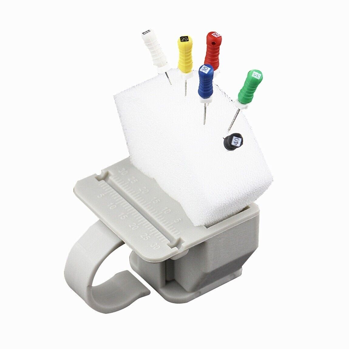 Dental Endodontic Foam Endo Organizer + 2 Rings One-Finger Holder Ruler Ring