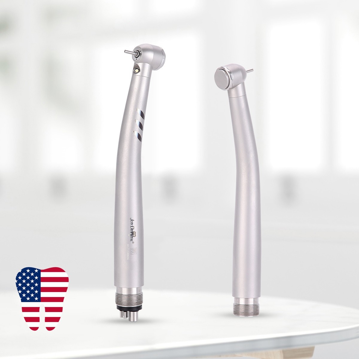 Dental Fiber Optic LED E-generator High Speed Handpiece 4 Holes M4 Air Turbine