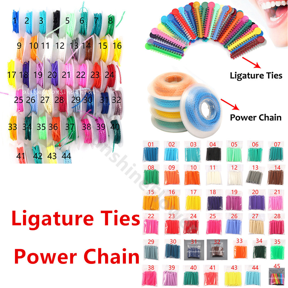 Dental Ortho Elastic Power Chain Ligature Tie 1040 Long/Short/Continuou 44 Color