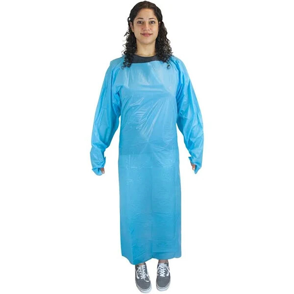 Disposable CPE 35 GSM Isolation Gowns Protective Suit Level 3 AAMI (20 Pieces)