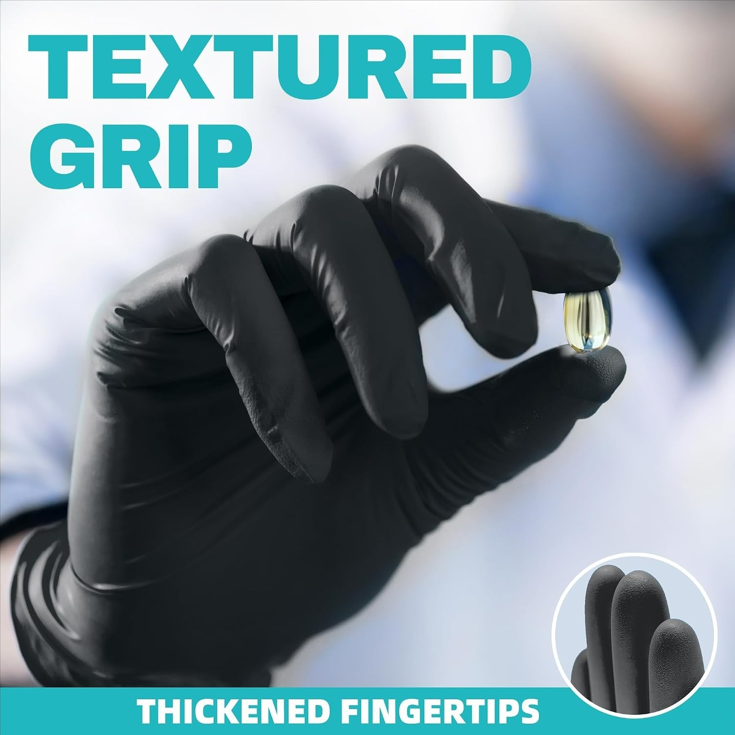Medium Black Nitrile Gloves – 100 Pack, Waterproof & Tear-Resistant for All Uses