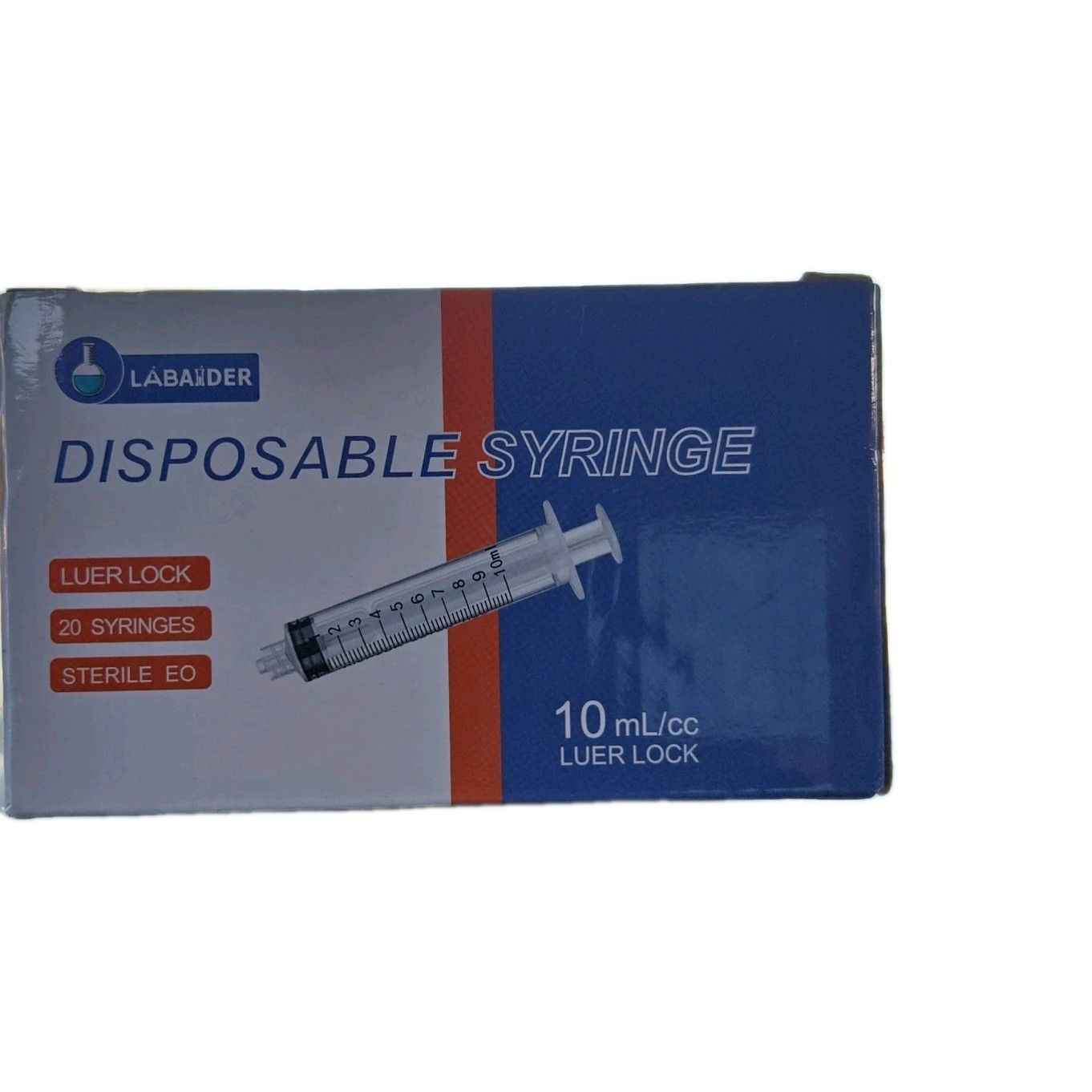 Labaider 20 Count Disposable Syringes 10mL Sterile New