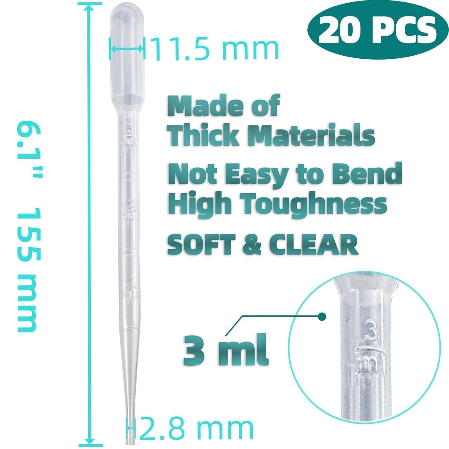 20 Pcs 3ml Dropper Pipettes – Disposable for 3ml 20pcs