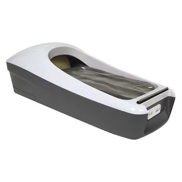 Trimaco Shoe/Boot Cover Dispenser, Recycled Plastic, Black/White, 11 3/4 in
