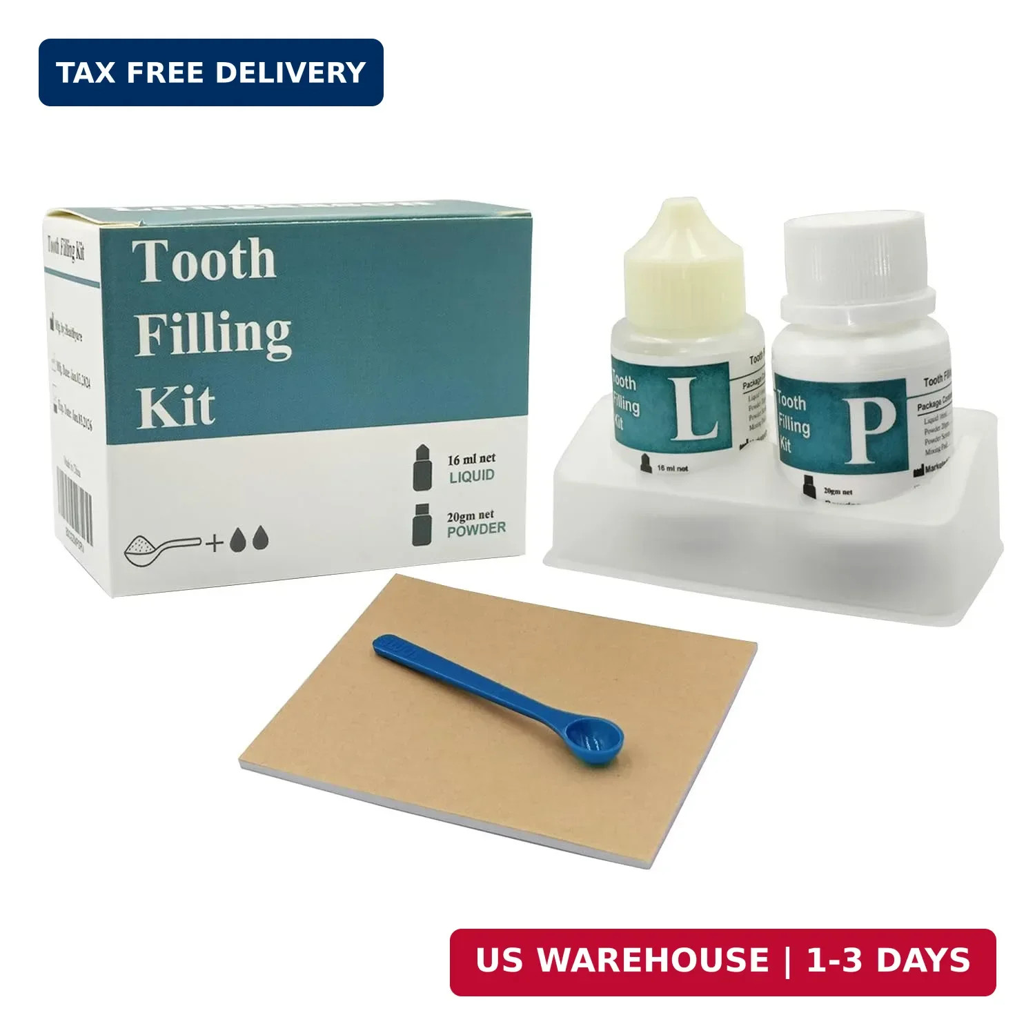 Zinc Oxide Eugenol Dental Cement Kit | Super Adhesive | Instant Tooth Repair, Ca