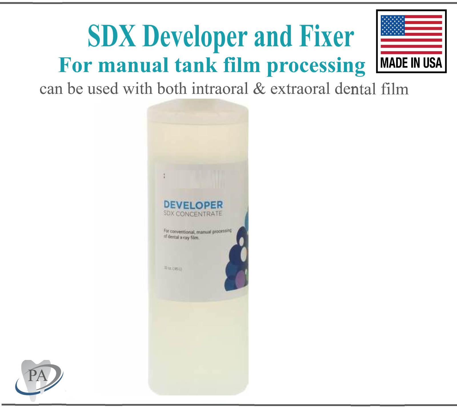 Dental X-Ray SDX Developer and Fixer For Manual Tank film Concentrated Solution