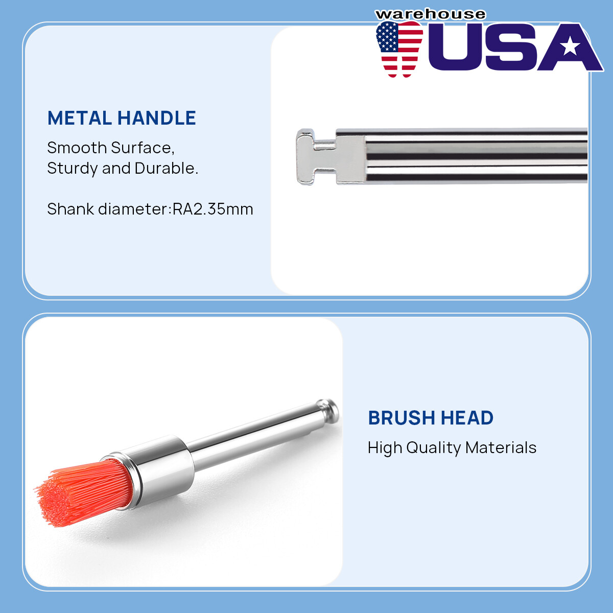100 Brush Dental Nylon Materials Closure Latch Flat Type Rainbow Polishing Brush