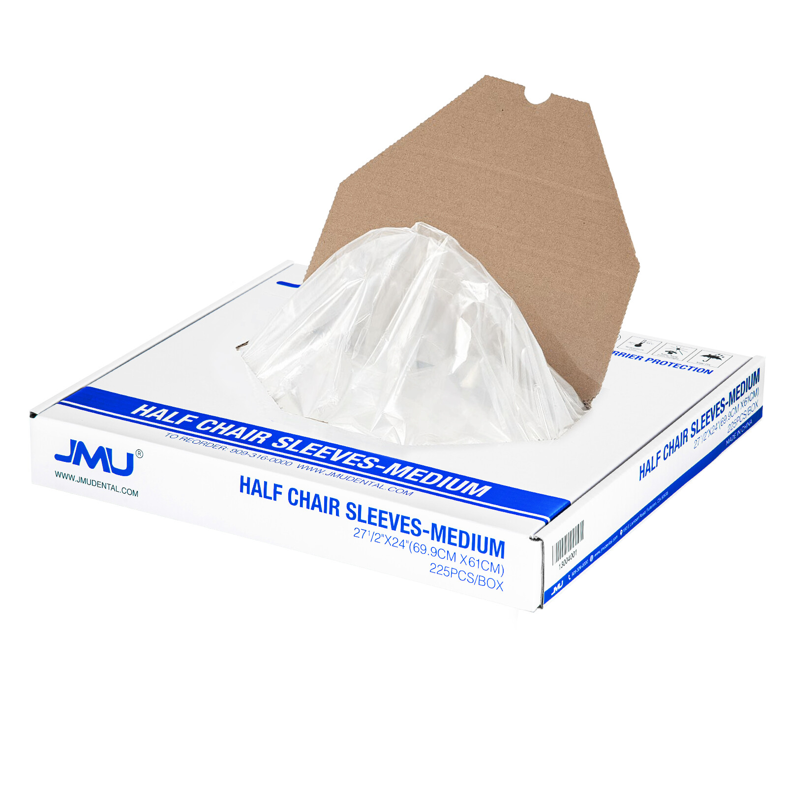 3Boxes Dental Half Chair Cover Clear Plastic Sleeves Medium Size 27.5″ x 24″