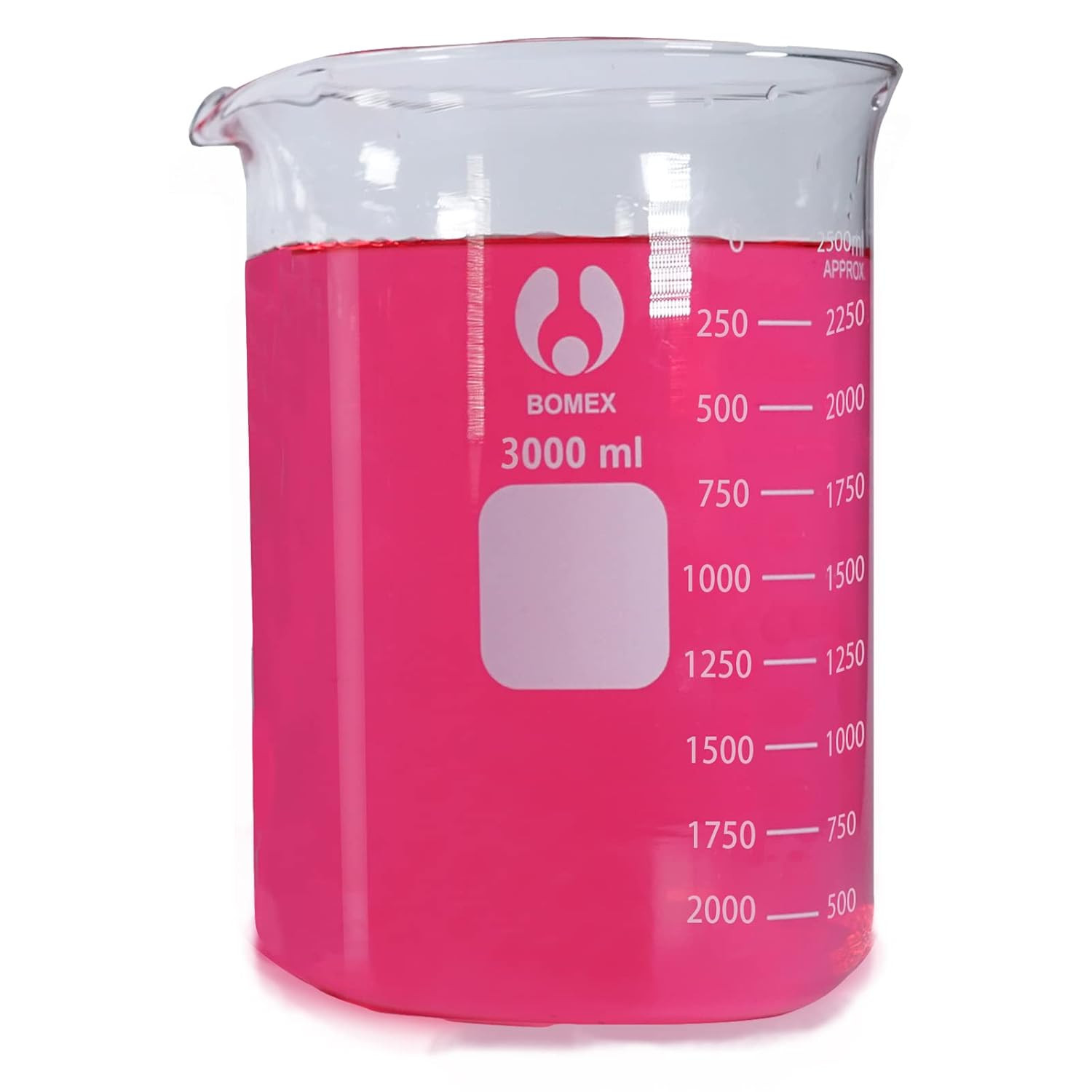 3000ml Borosilicate Glass Beaker – Double Scale Graduated for Lab Use