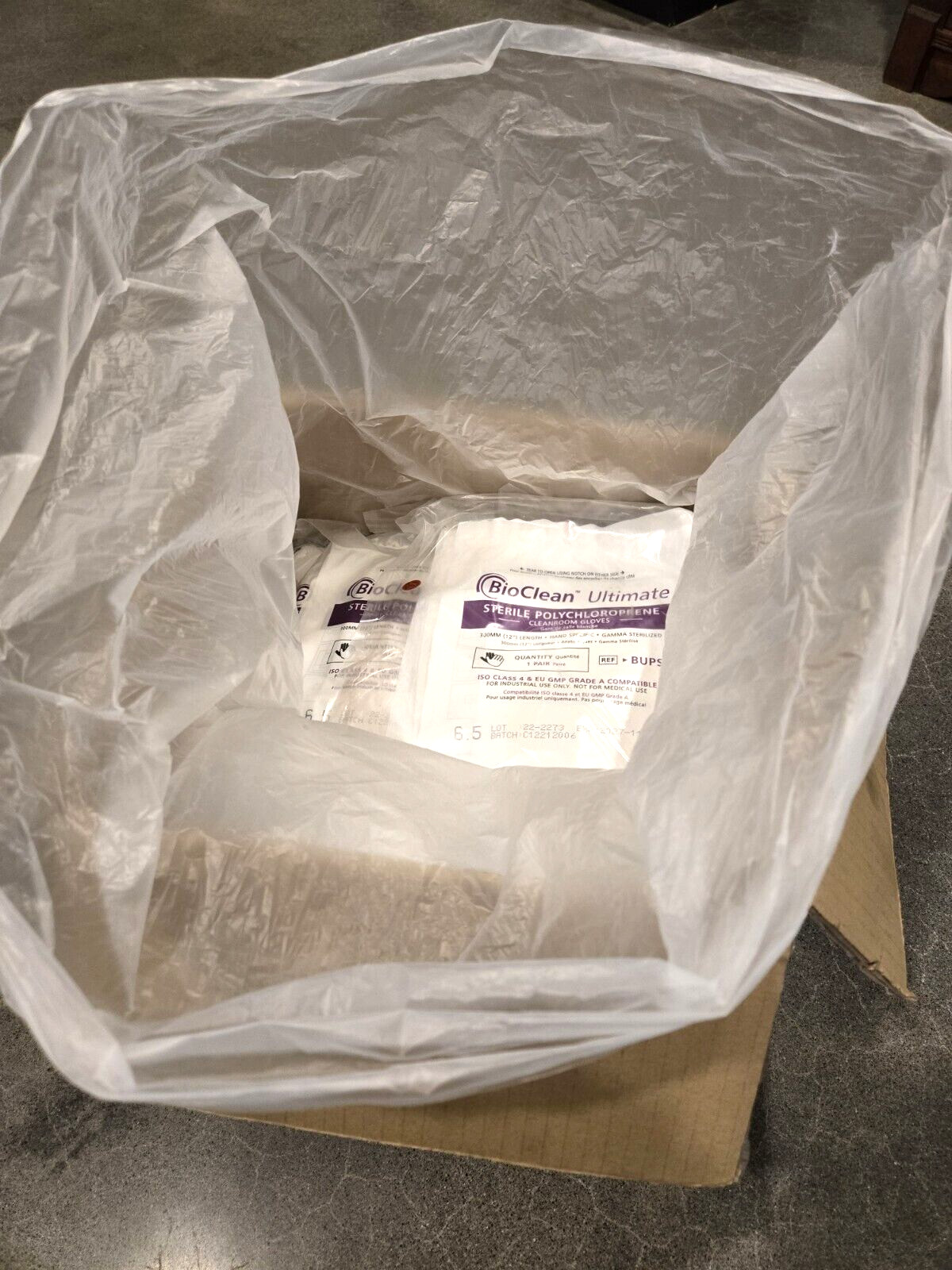 BioClean Ultimate Cleanroom Gloves BUPS-65 *200/cs* Size 6.5, 12″ Length Sterile