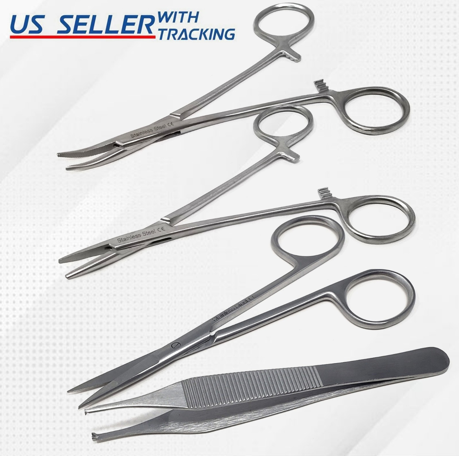 4 Pcs STUDENT SUTURE SURGICAL PACK SET KIT GERMAN STAINLESS STEEL CE Veterinary