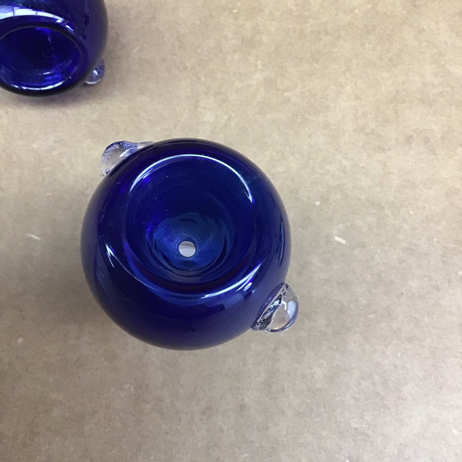 5 Pieces – Male 18mm BLUE Glass Swirl Slide Bowl – Hookah Water Bubbler EE7