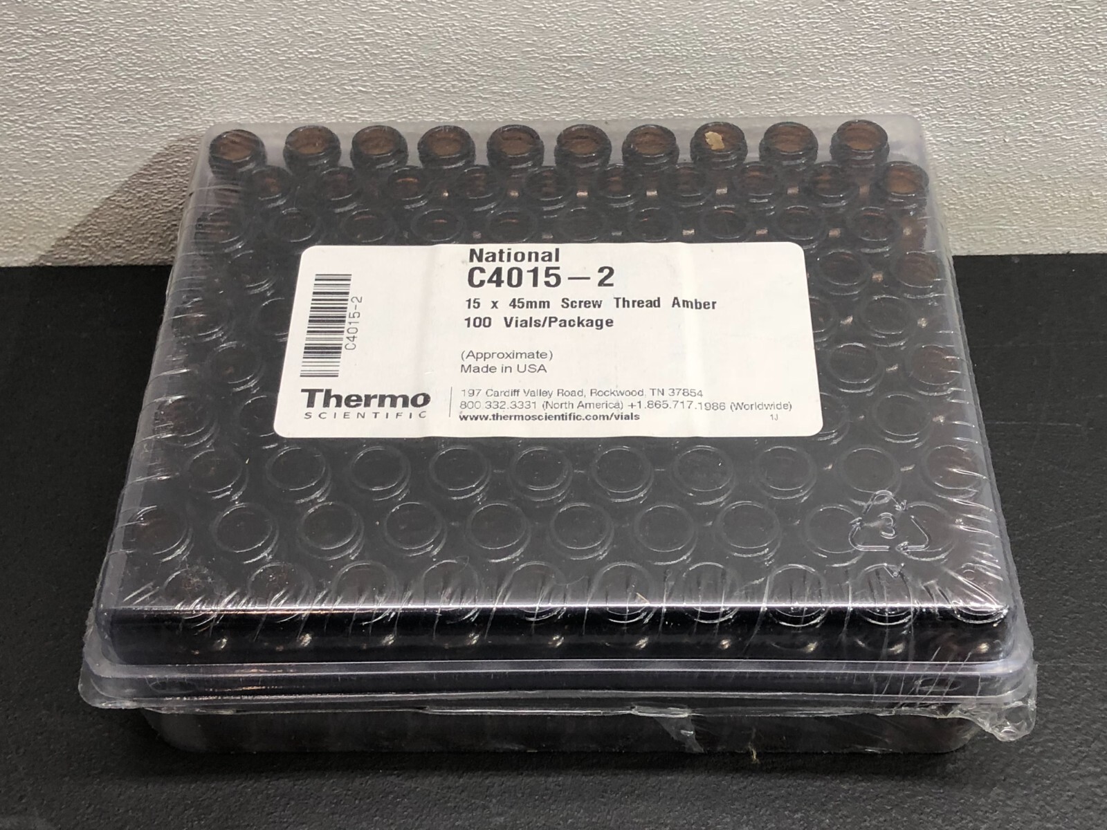 Thermo Scientific National C4015-2 15 x 45mm Screw Thread Amber 100 Vials