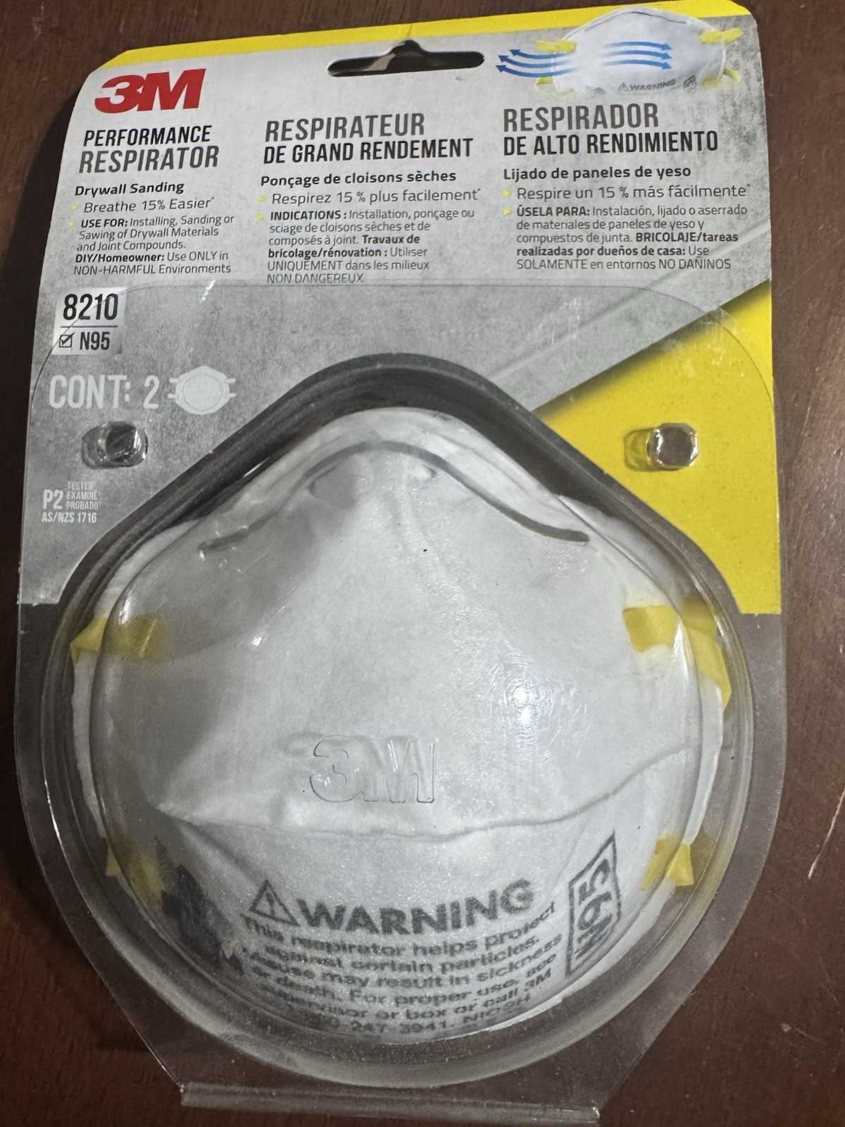 2 Pack 3M Performance 8210 Plus N95 Particulate Paint Prep Respirators Free Ship