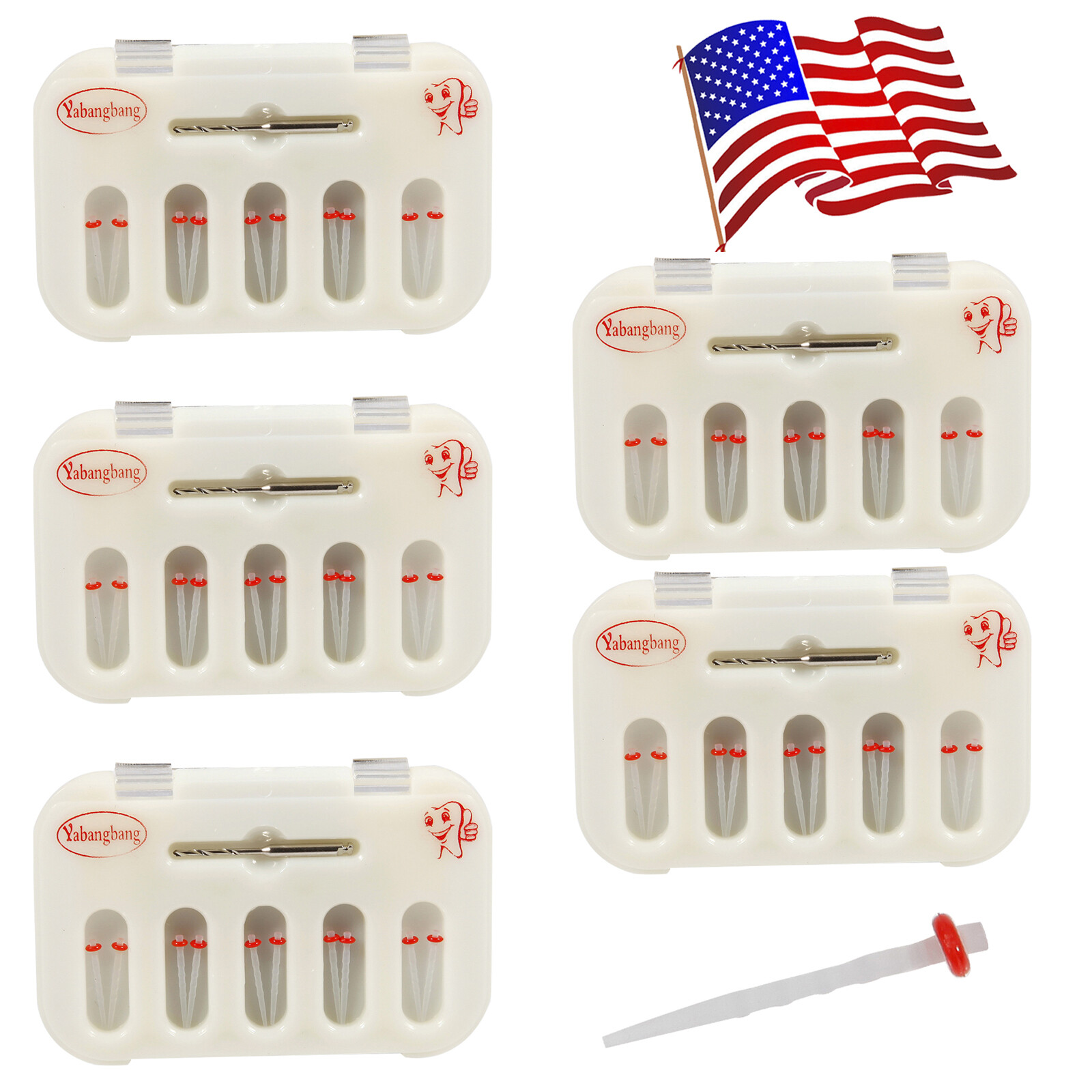 Dental Fiber Post Screw Thread Quartz Drills Yellow/Red USA