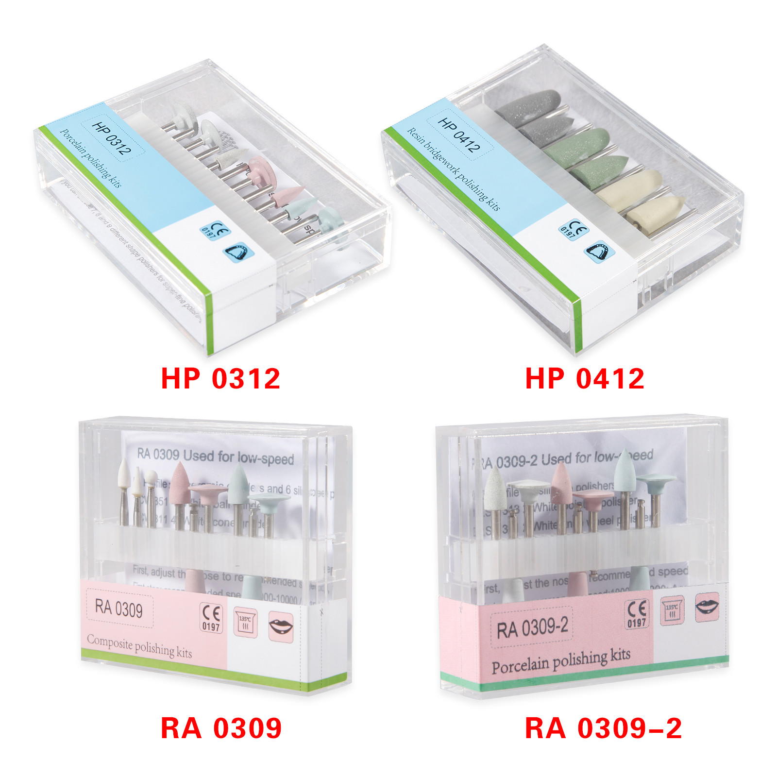 Kit de discos de fresas dentales de pulido compuesto RA HP FG pulidoras burs