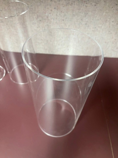 Quartz Glass Tubing 3″- 9.5″ x 4″ dia and 10 1/8″ x 4 3/4″ -sold in lots of 2
